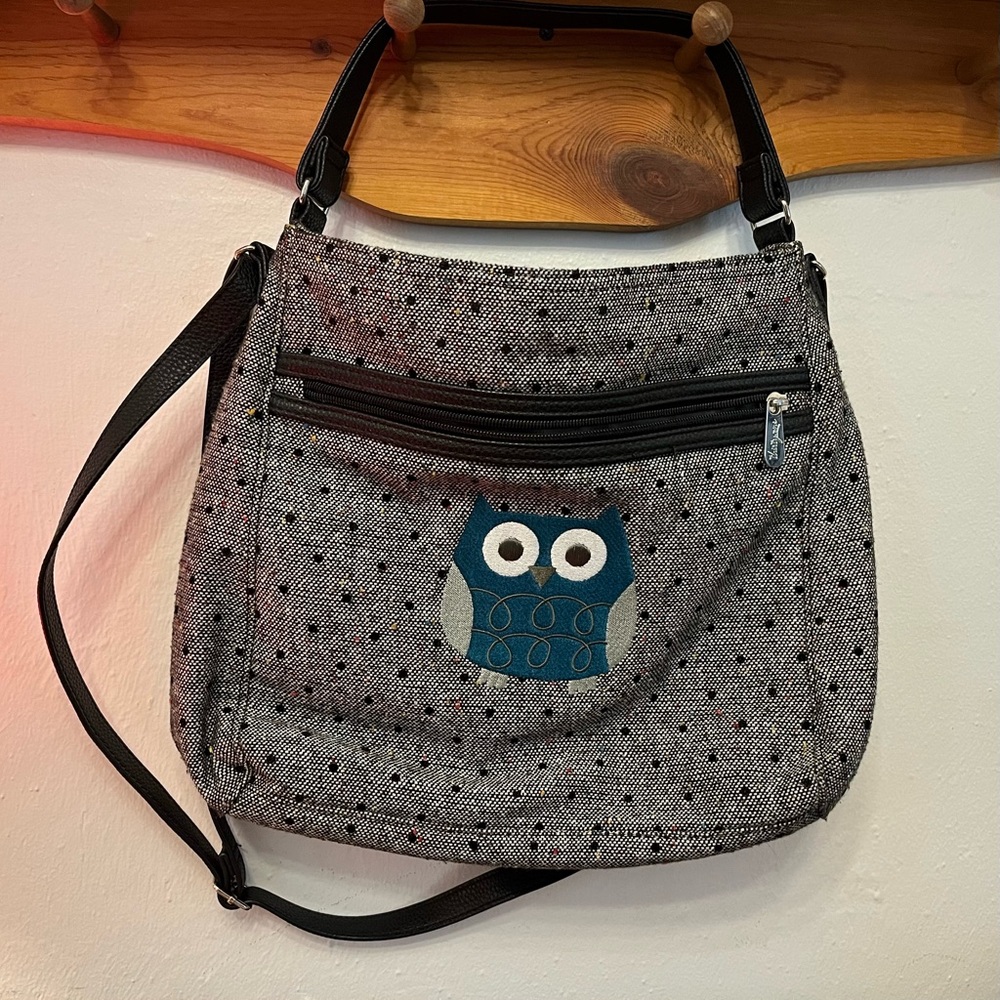 Thirty-One 31 Everthing crossbody with Owl embroidery